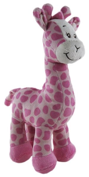 GIRAFFE SAFARI W-RATTLE PINK - 25CM