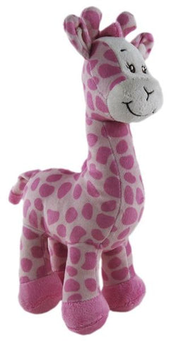 GIRAFFE SAFARI W-RATTLE PINK - 25CM