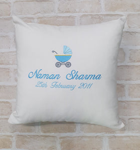 Personalised Baby embroidered Cushion