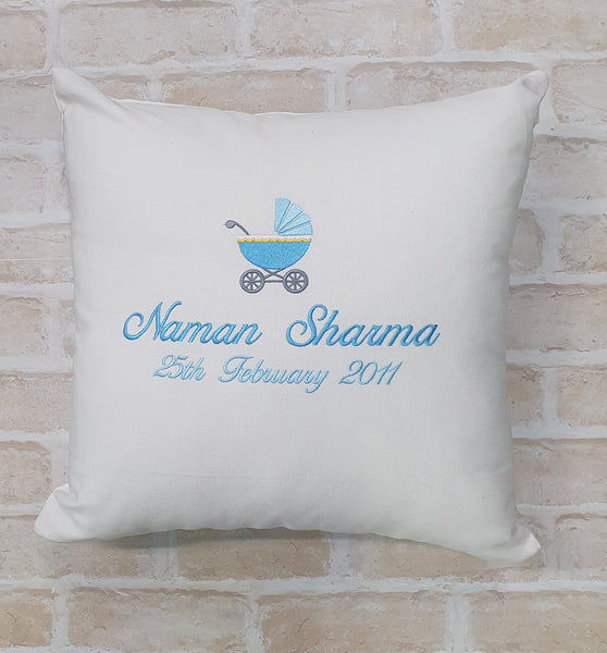 Personalised Baby embroidered Cushion