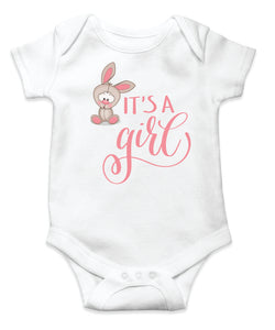 Pregnancy Announcement Onesie  - For a Girl - Bunny 1