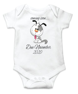 Pregnancy Announcement Onesie  - For a Boy - coming soon..Puppy